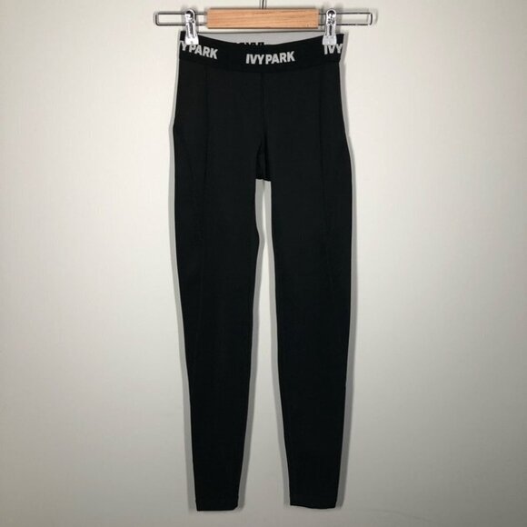IVY Park Black ‎ Low Rise Branded Elastic Waistband Leggings Size XXS - Picture 3 of 8